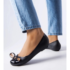 D/GMR Svarta ballerinor dekorerade med en Harlingen rosett 2