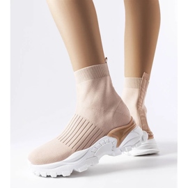 D/GMR Beige sneakers med elastisk ovandel från Antonio 1