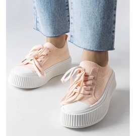 D/GMR Rosa tyg sneakers på Mallus-plattformen 1