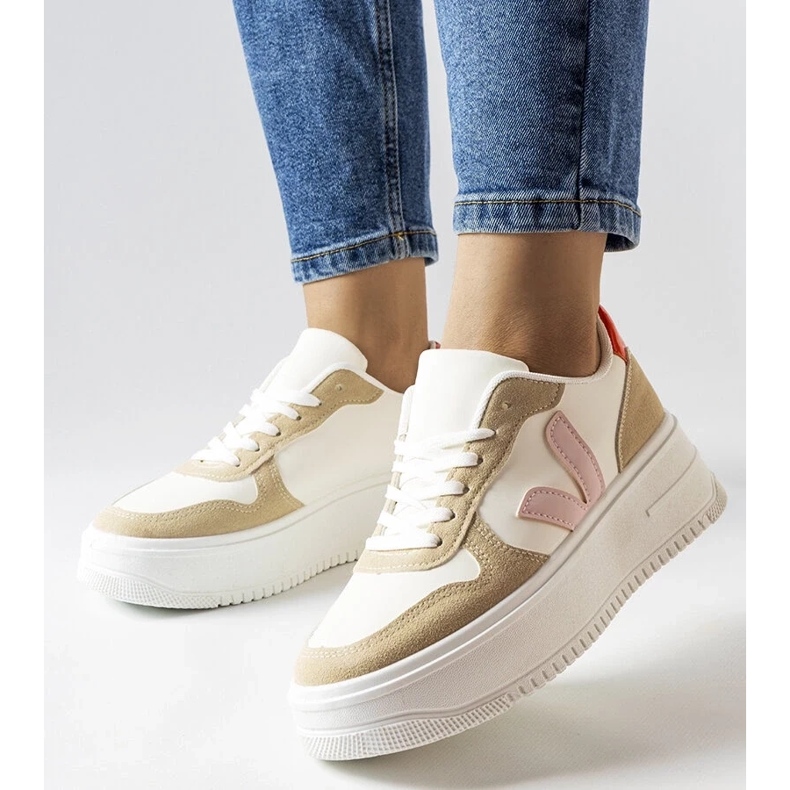 D/GMR Vita sneakers med rosa Plouffe-inlägg 2