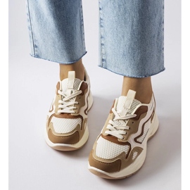 D/GMR Ihåliga beige sportsneakers grön 2