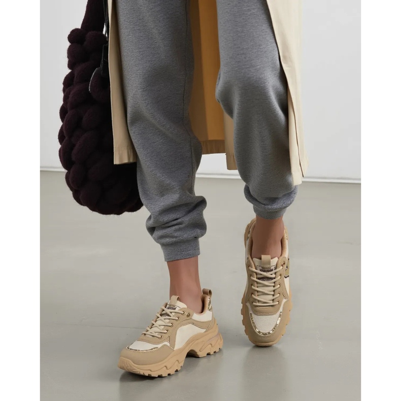 Kvinnors sneakers Solara Khaki beige 1