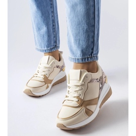 D/GMR Beige wedge sneakers från Leopoldo 2