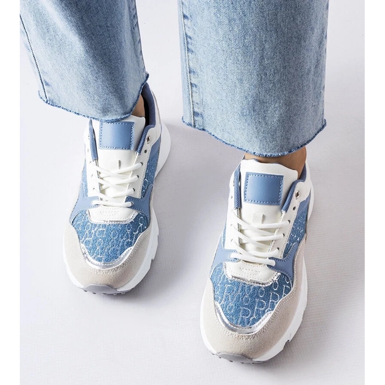 D/GMR Blåvita skor med silverdetaljer från Rio grå 2