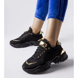 D/GMR Svarta sneakers med Lodgeville-accent i guld 2