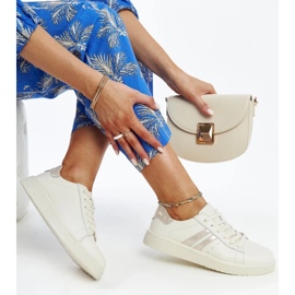 D/GMR Camilla sneakers i beige läder med snörning 2