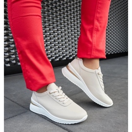 D/GMR Beige läder wedge sneakers från Federico 1