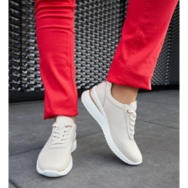 D/GMR Beige läder wedge sneakers från Federico 2