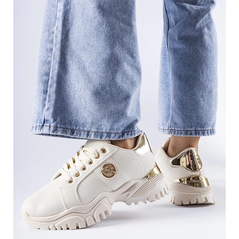 D/GMR Beige sneakers med massiv Arpaia-sula 1