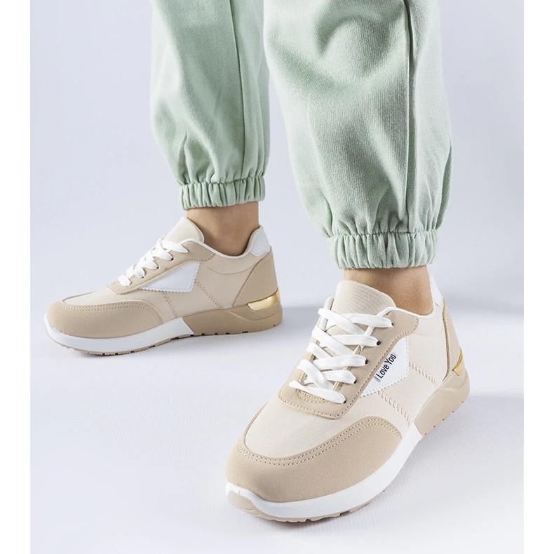 D/GMR Sneakers i beige tyg från Geraldino 2