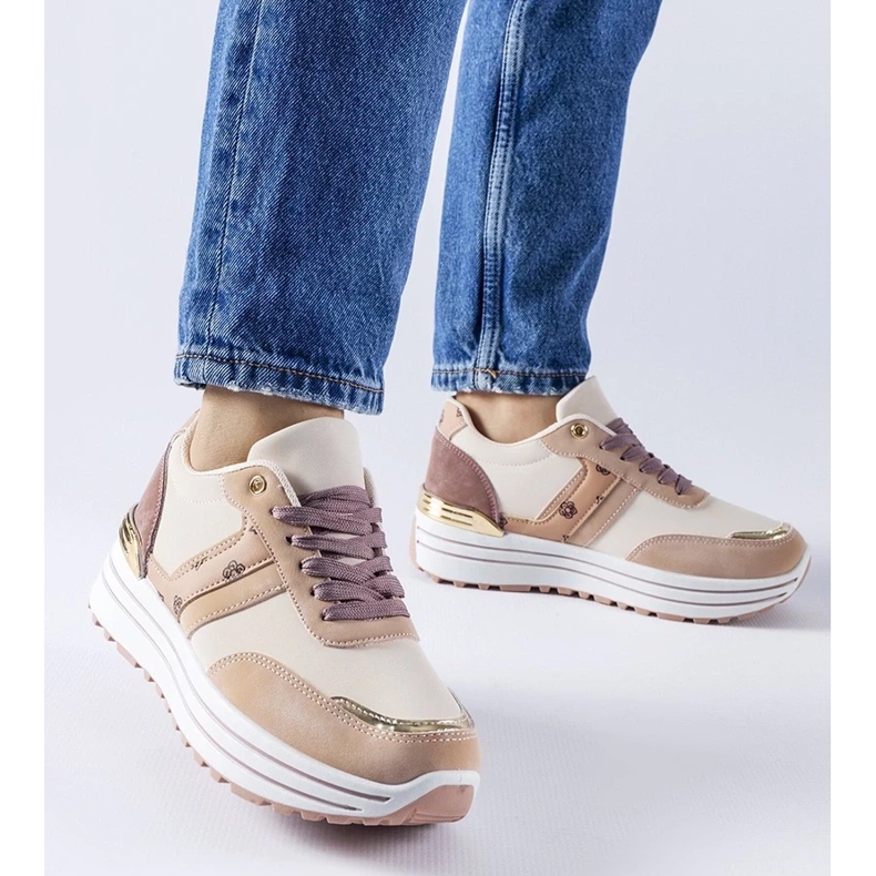 D/GMR Rosa och beige Provinciale platåskor 2