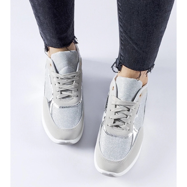 D/GMR Gråa glitter sneakers från Roganzuolo 2