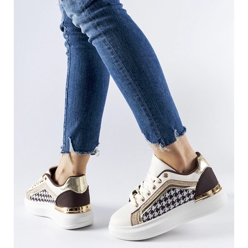 D/GMR Briercliff bruna och beige glitter sneakers 2