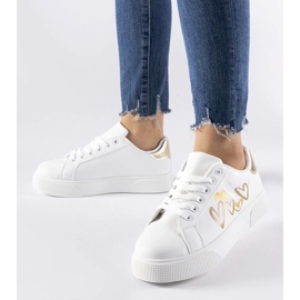 D/GMR Vita och guld sneakers på Montclair -plattformen 2