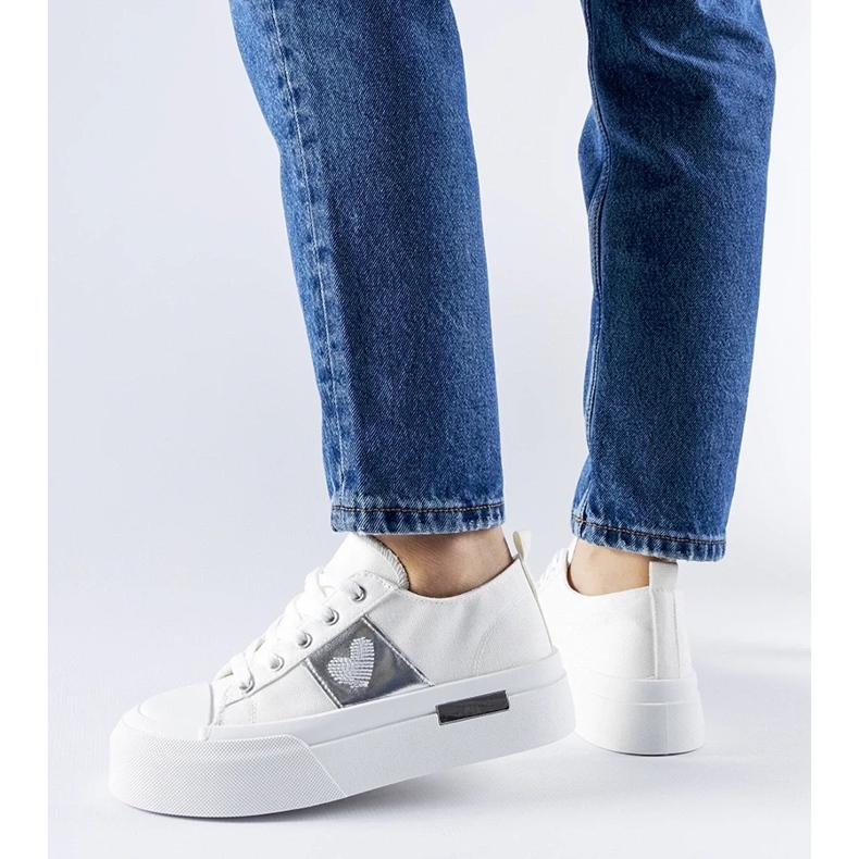D/GMR Vita och silver Lawton plattformssneakers 1