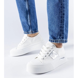 D/GMR Vita och silver Lawton plattformssneakers 2