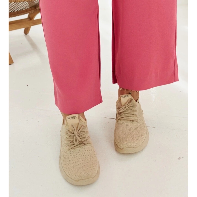 D/GMR Beige tyg sneakers Mira 2