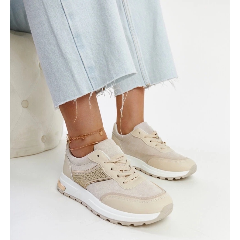 D/GMR Beige sneakers på Lubna-plattformen 1