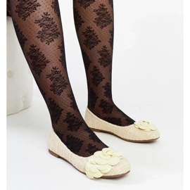 D/GMR Gula balettlägenheter med en dekorativ Mateja-blomma 1