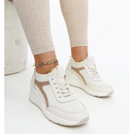 D/GMR Beige Hermina wedge sneakers 1