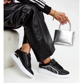 D/GMR Svarta platåsneakers med Fekete glitter 2