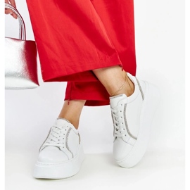 D/GMR Karino vita läder sneakers med strass 2