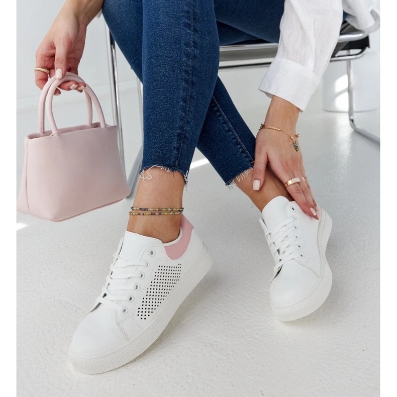 D/GMR Vita och rosa OpenWork Semhar -sneakers 1
