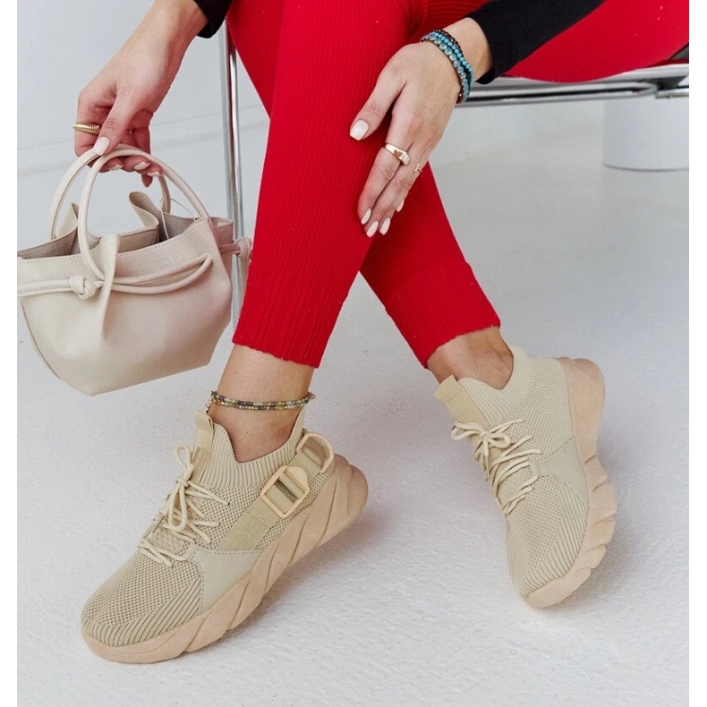 D/GMR Beige lätta sportsneakers från Faruz 2