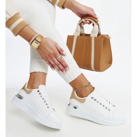 D/GMR Vita sportskor med guld Meriana-inlägg 2