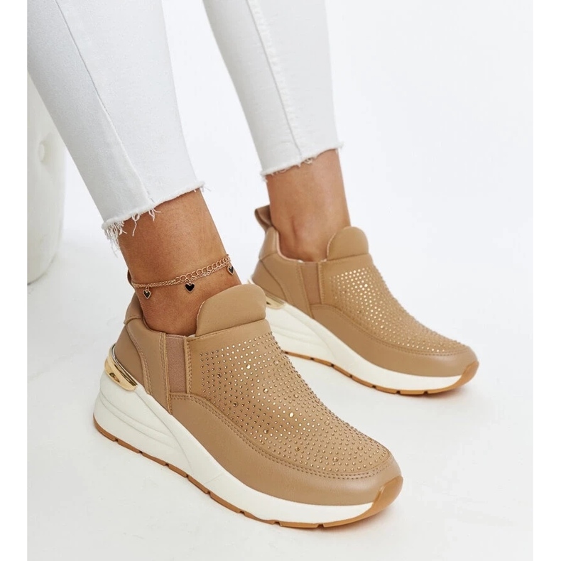 D/GMR Ashleey bruna wedge sneakers med strass 2