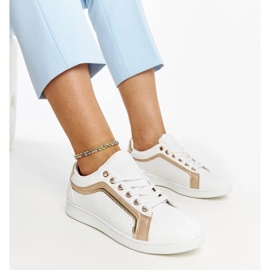 D/GMR Amala platåsneakers i vitt och guld 1