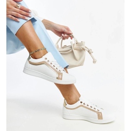 D/GMR Amala platåsneakers i vitt och guld 2