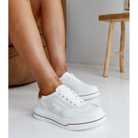 Beige läder sneakers rushd 2