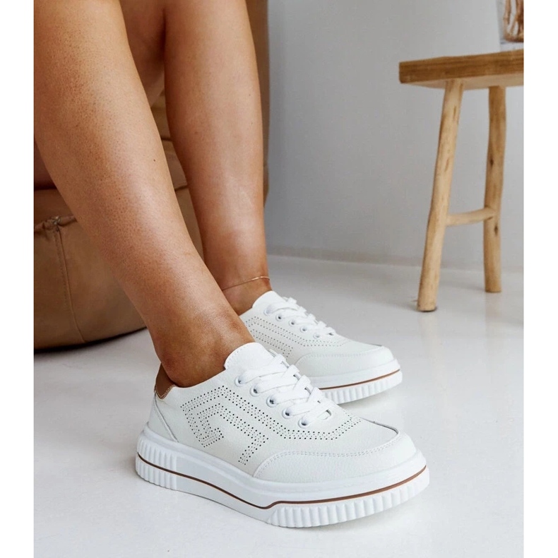 Beige läder sneakers rushd 2