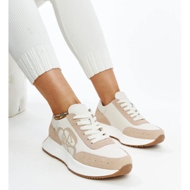 Vita och beige läder sneakers salimah 2