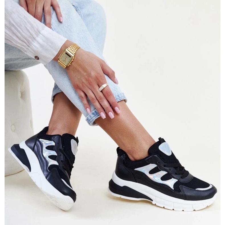 Svarta sneakers med tjock Mateasula 1