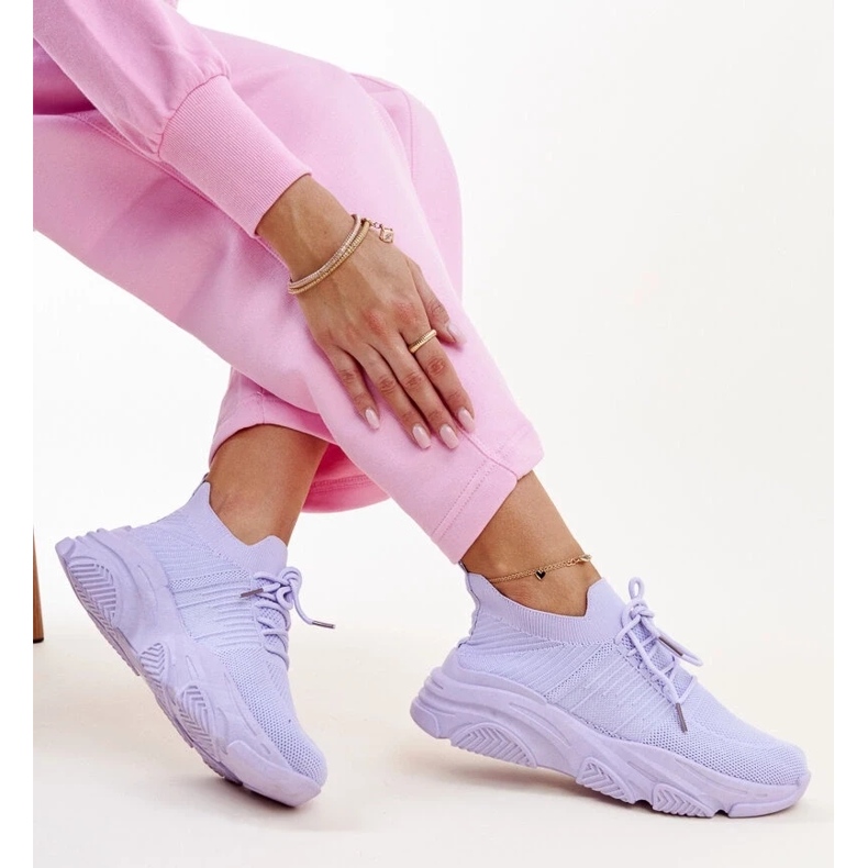 Lila sneakers med massiv Kassi-sula violett 2