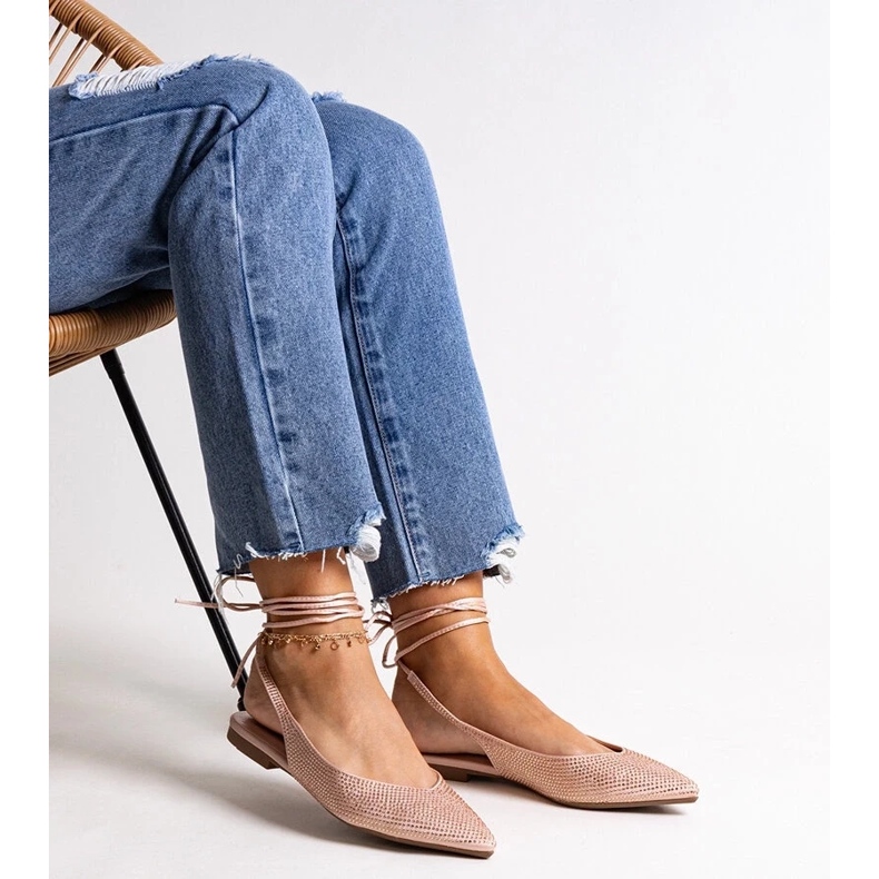 D/CEO Safina spetsrosa balettlägenheter med strass 2