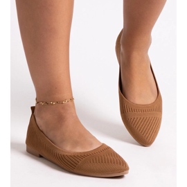 D/CEO Wendana tyg karamell ballerina skor brun 1