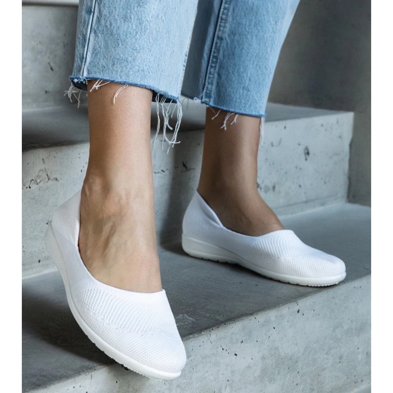 D/CEO Provencher balettlägenheter i vitt tyg 1