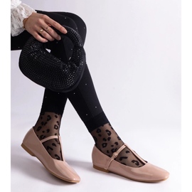 D/CEO Beige balettlägenheter i lackskinn med Marseille-bälte 2