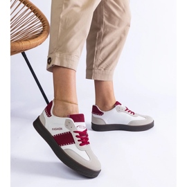 D/CEO Vinröda platåsneakers med Puente-sömmar 2