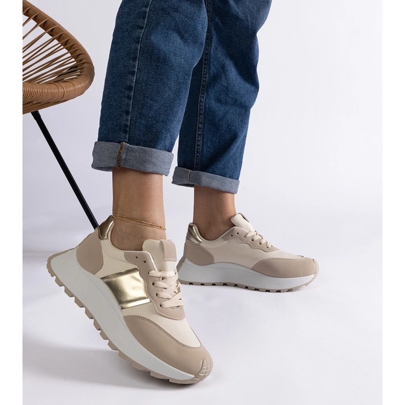 D/CEO Beige Cremorna plattformssneakers 2