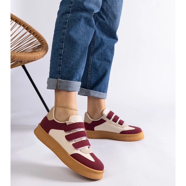 D/CEO Mena vinröda sneakers med kardborreknäppning 2