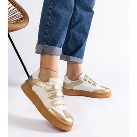 D/CEO Mena guldsneakers med kardborreknäppning gyllene 2