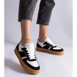 D/CEO Svarta sneakers med snörning med Felicita-plattformen 2