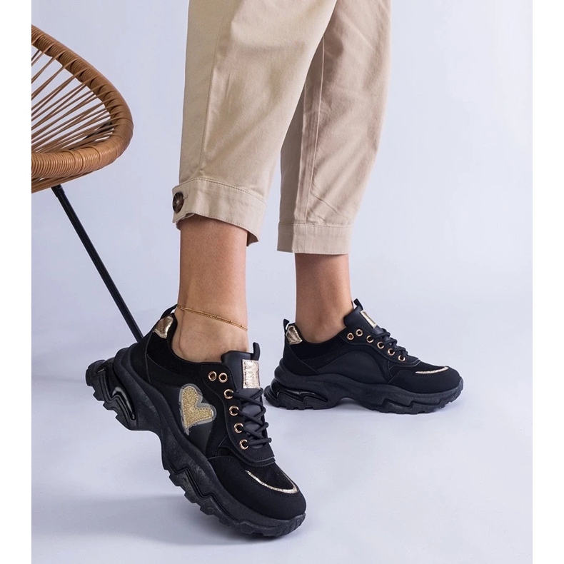 D/CEO Svarta sneakers på en plattform med Martinez Heart 2