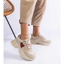 D/CEO Beiga plattformssneakers med ett Martinez-hjärta beige 2