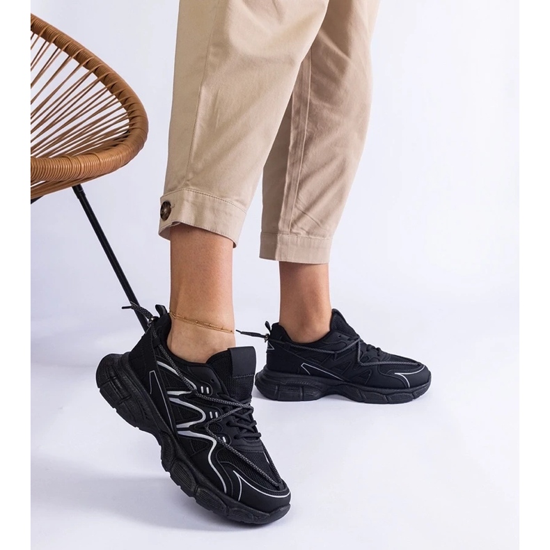 D/CEO Svarta damsneakers med massiv Colunga-sula 2