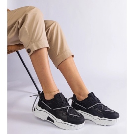 D/CEO Svarta damsneakers med agarglitter 2